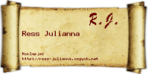 Ress Julianna névjegykártya